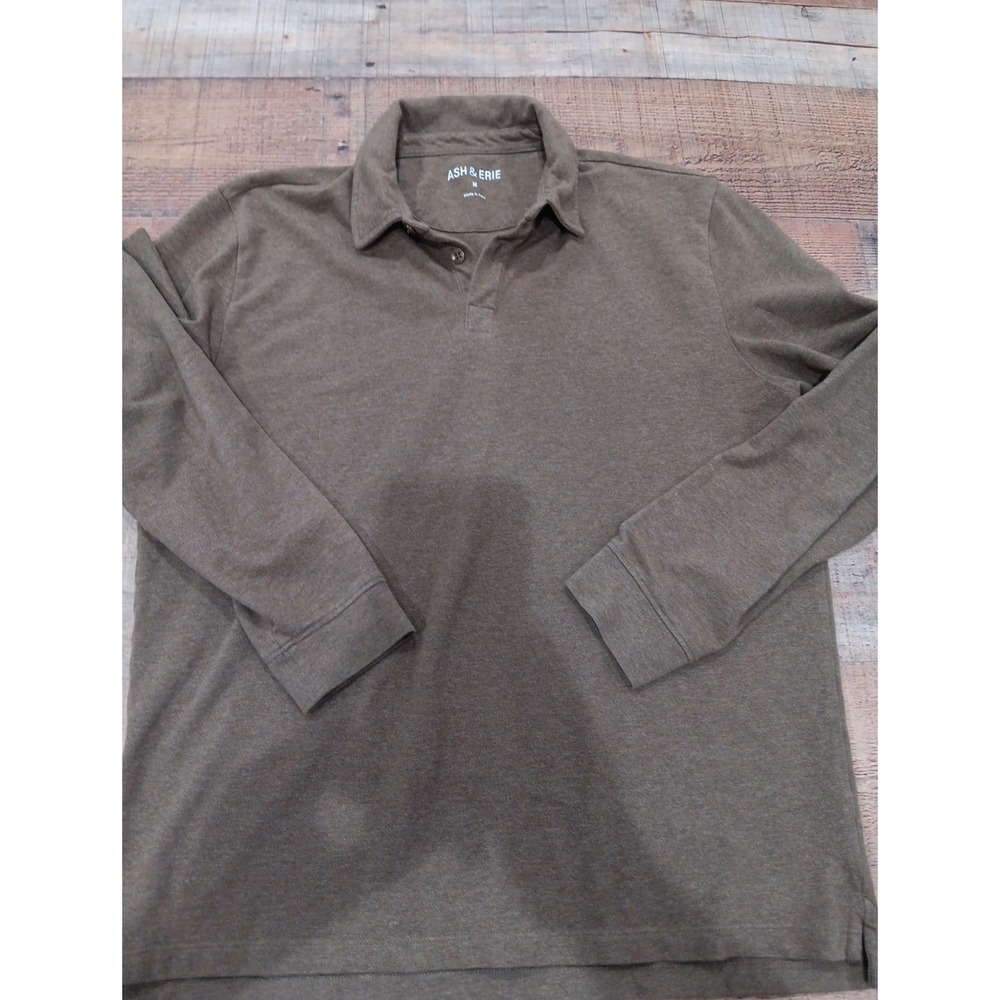 Men's Ash & Erie Long Sleeve Polo Sz Med 2634